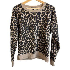 J. Crew Women's Leopard Print Crewneck Sweatshirt Size M EUC / animal print /